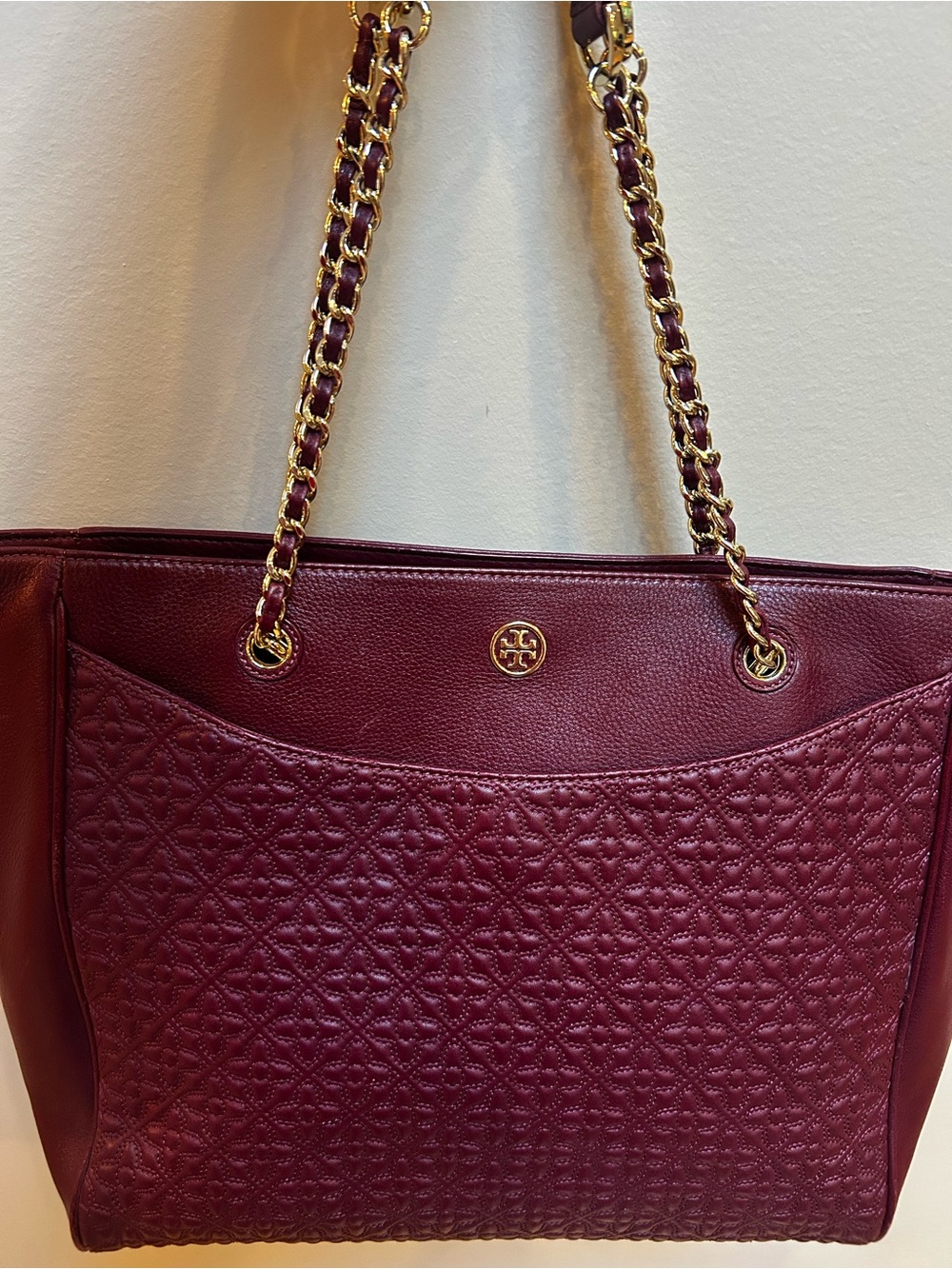 Tory Burch Bryant Quilted Leather Chain-Detail Tote Bag
